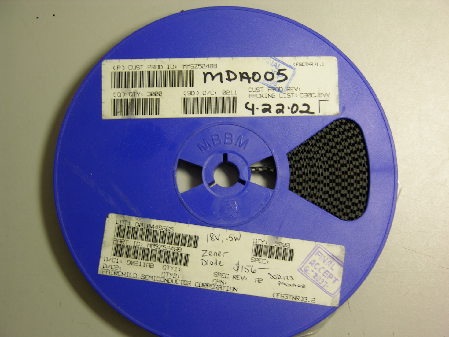 2900++ FAIRCHILD MMSZ5248B 18V .5W ZENER DIODES SOD123 eBay